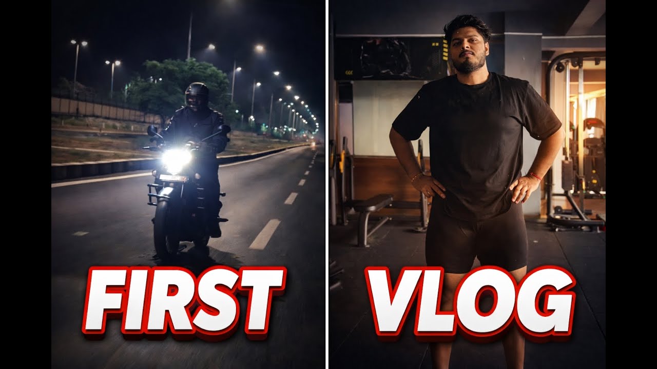 FIRST VLOG | Night Ride 🏍️ + Leg Workout 💪 | Rishav Yadav