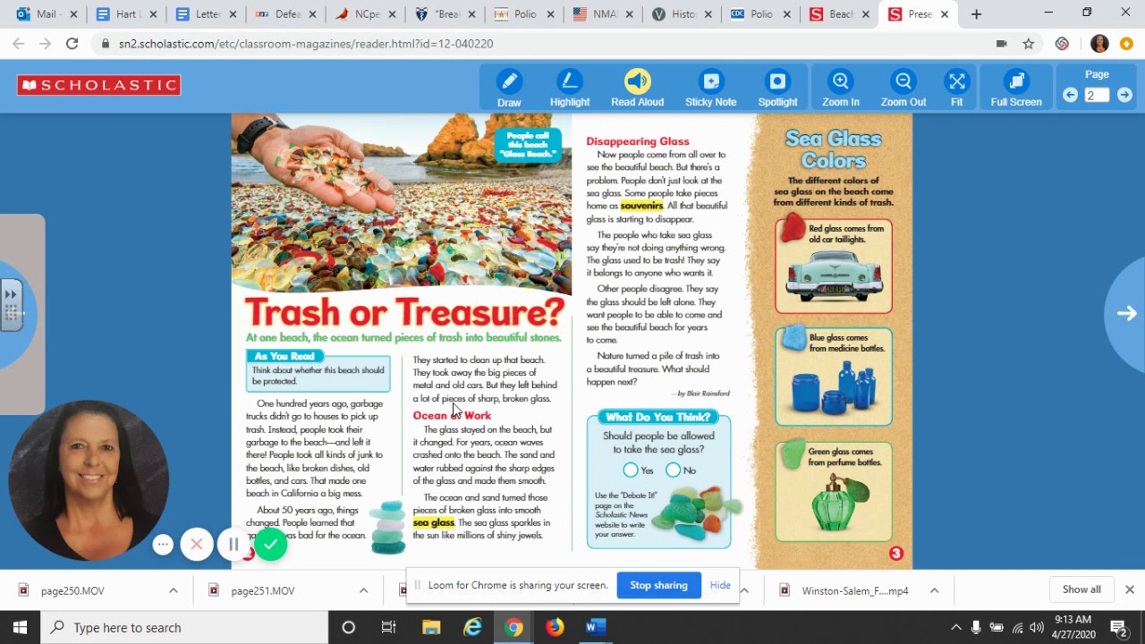 Beach of Glass Informational Writing