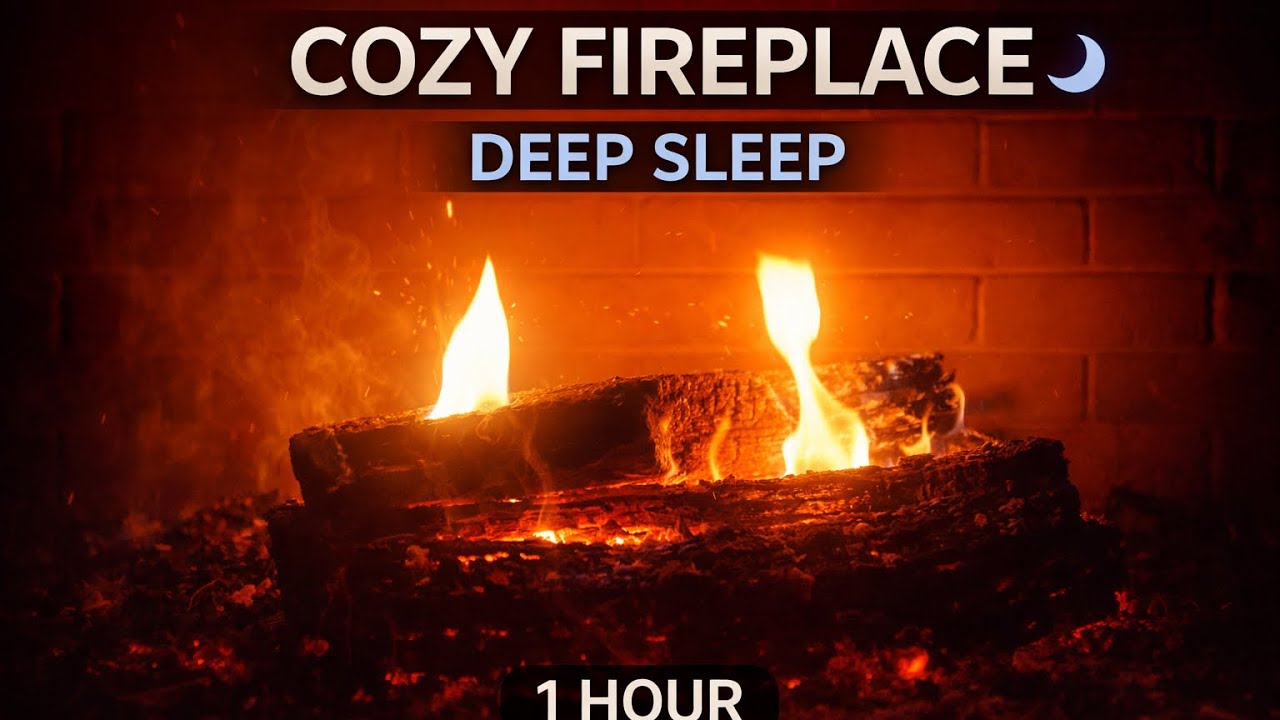 4K Crackling Fireplace – Cozy Fire Sounds for Deep Sleep & Relaxation (No Music)