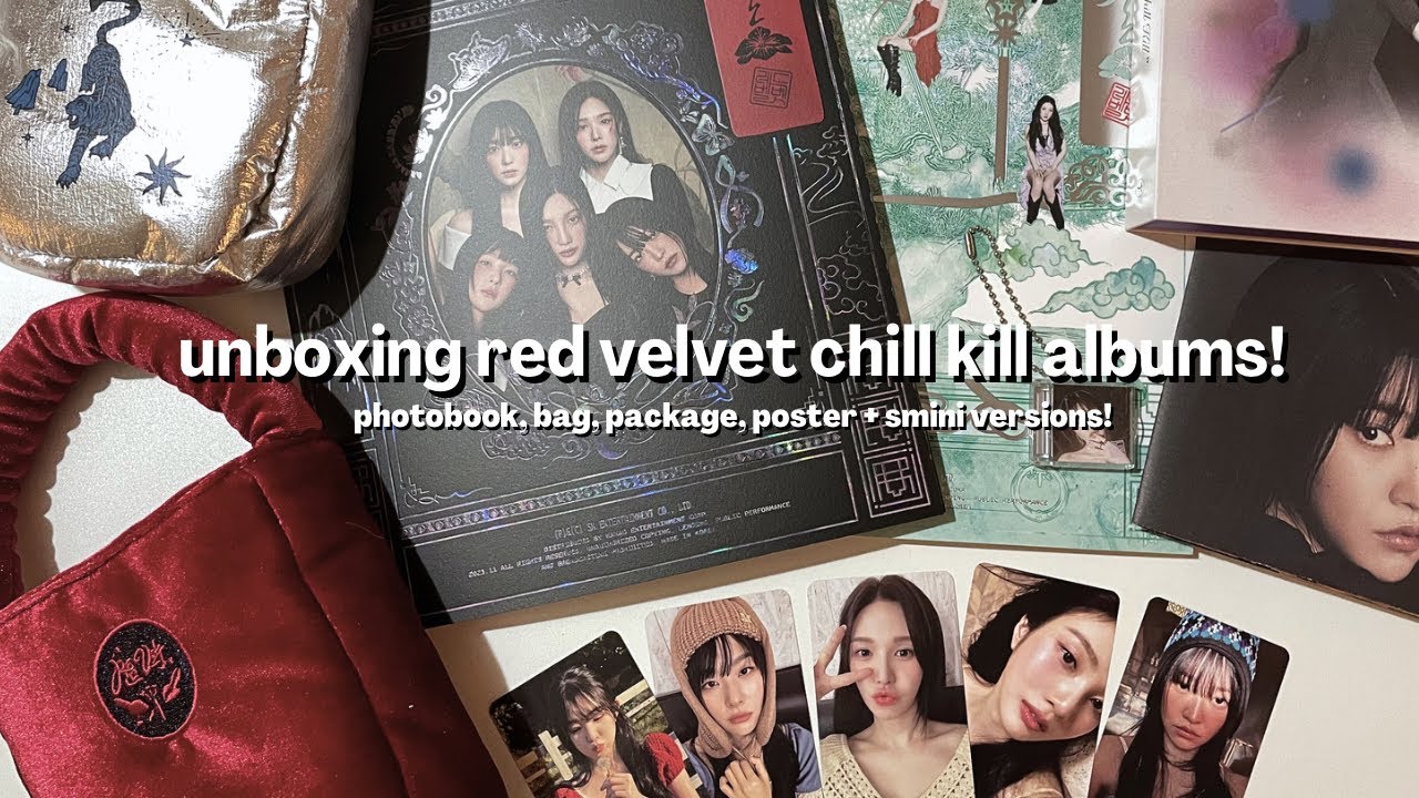unboxing red velvet 레드벨벳 chill kill albums! ✰ photobook, bag, package, poster + smini versions!