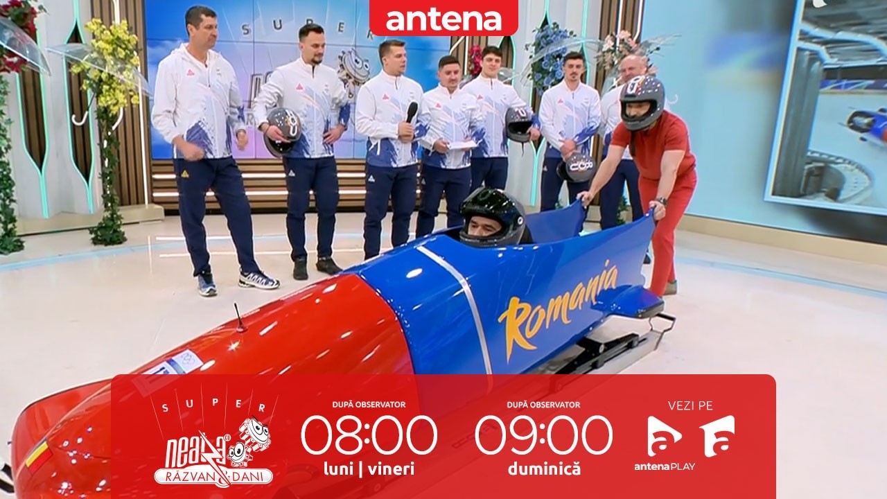 Echipa Națională de Bob a României, demonstrație spectaculoasă în platoul de la Super Neatza