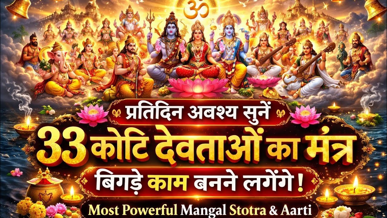 Most Powerful Mangal Stotra & Aarti | 33 कोटि देवी-देवताओं की कृपा वर्षा | Chant for Wealth & Peace
