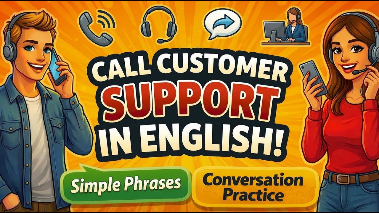 How to Call Customer Support in English (Simple Phrases) | English Conversation Practice