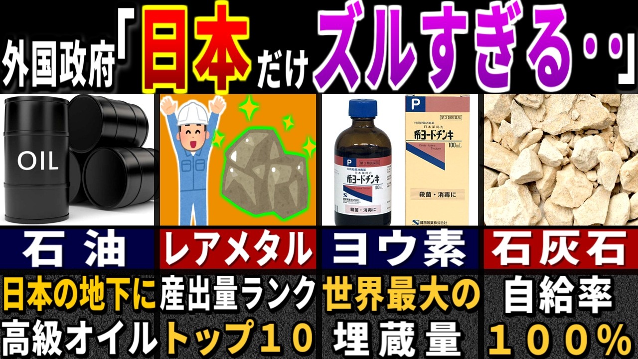 外国「こんなの不公平だ！」実は世界トップクラスを誇る日本の最強天然資源６選【ゆっくり解説】【海外の反応】