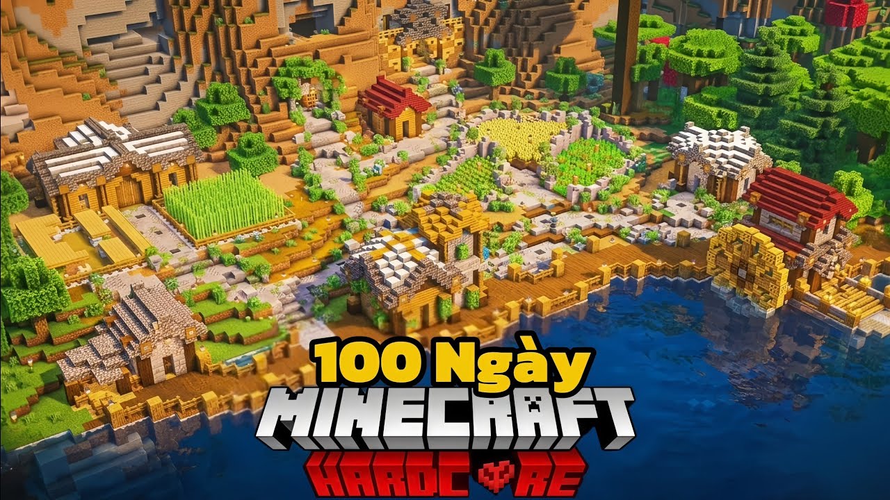 100 X&acirc;y Dựng NG&Ocirc;I L&Agrave;NG ẤM C&Uacute;NG B&ecirc;n Hồ Nước Trong Minecraft!!