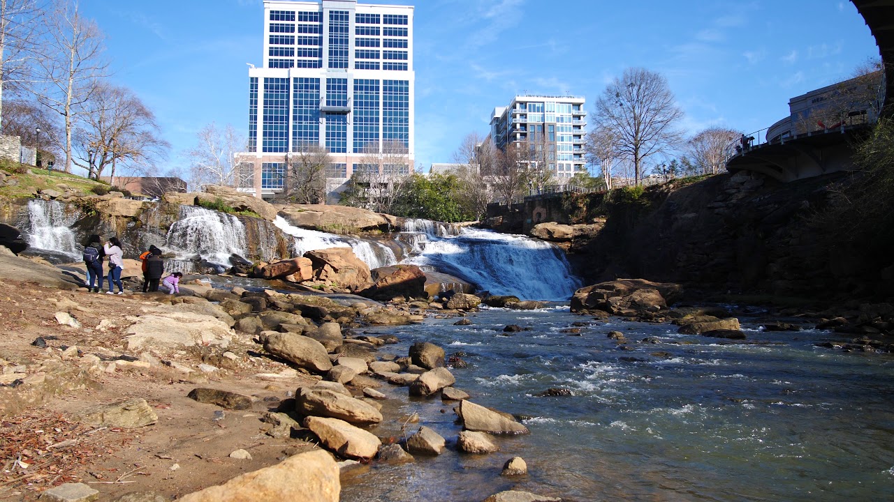 014 - [4K] Reedy River Falls in downtown Greenville, SC