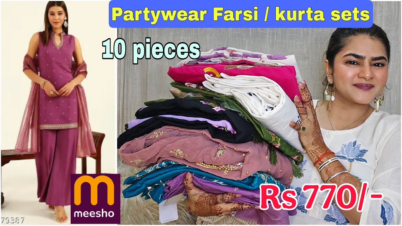 HUGE 10 MEESHO Partywear / Farsi Kurta sets | Festive wear | Daily wear Kurta sets from MEESHO 