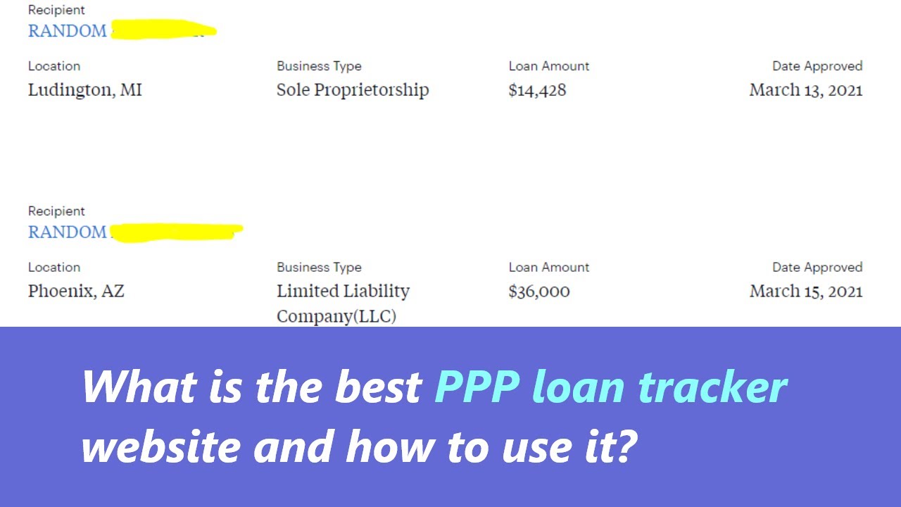 PPP Loan Tracker - how to find list of applications and what loan status 