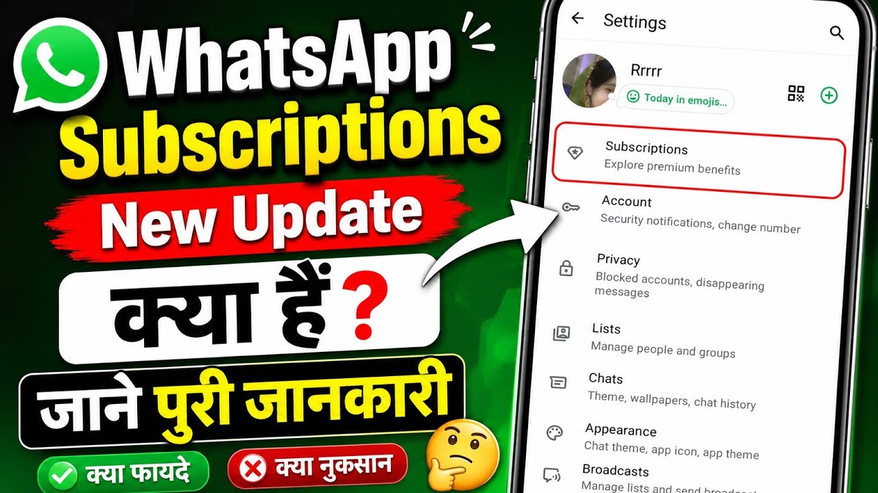 WhatsApp New Update Subscriptions |Whatsapp Subscription Kya Hai | How to Use WhatsApp Subscription