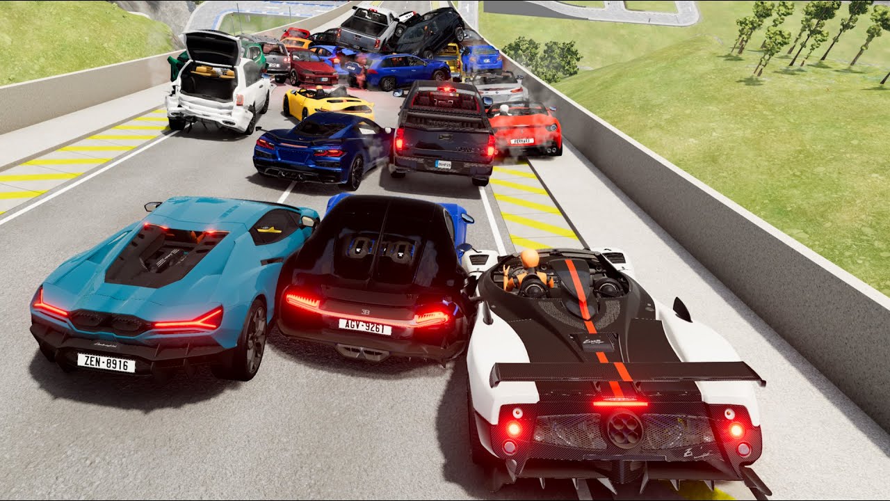 Big Ramp Jumps with Real Car Mods 19 - BeamNG Drive Crashes | DestructionNation