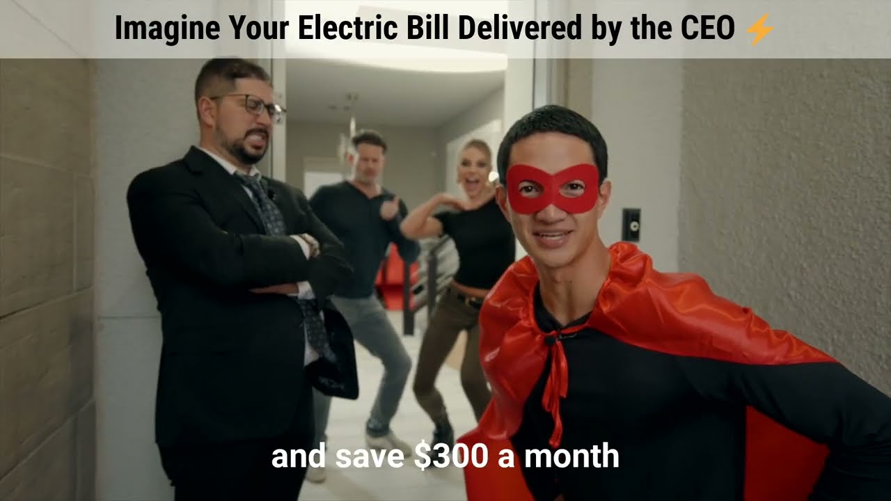 FUNNY AD:  Solar Power Man lowers your electric bill!