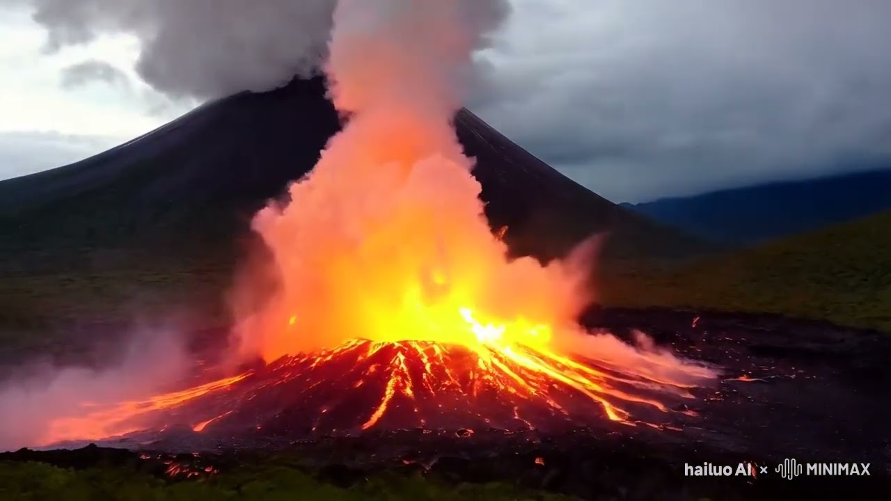 Beautiful Volcano eruption, nature