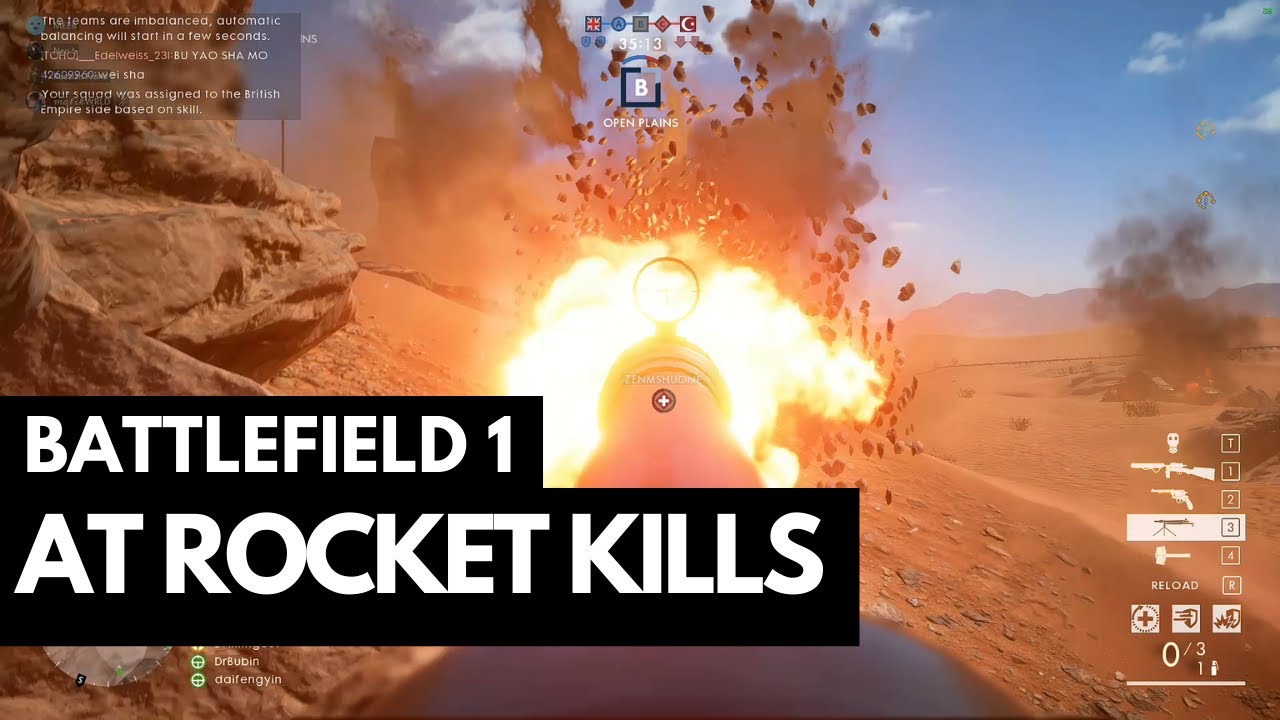 Battlefield 1 AT Rocket Kills Compilation