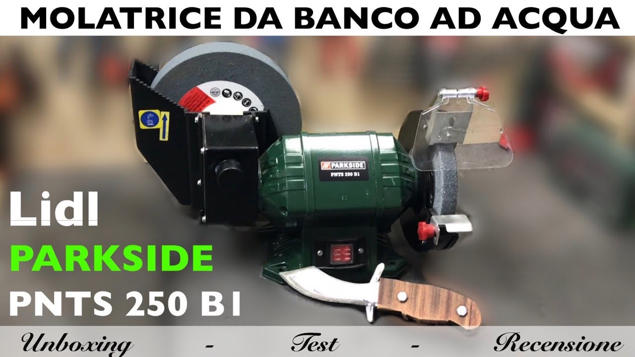 Molatrice da banco, ad acqua. PARKSIDE LIDL. PNTS 250 C2. Affilatrice per lame, scalpelli e altro