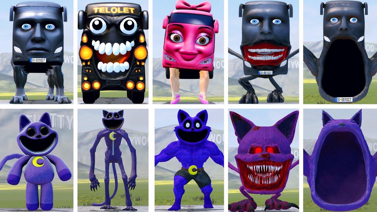 EVOLUTION OF ALL RENG RENG BUS VS CATNAP SMILING CRITTERS POPPY PLAYTIME CHAPTER 4 in Garry's Mod