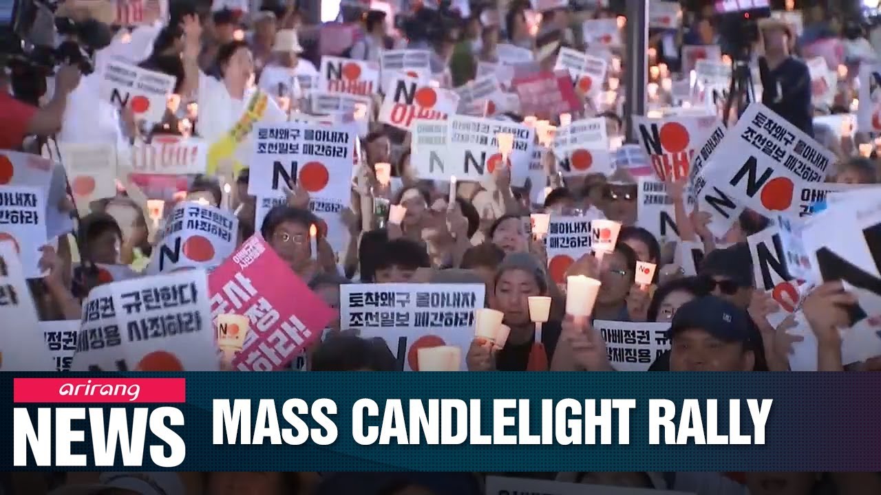 Candlelight rally held in Seoul to protest Japan&rsquo;s whitelist decision