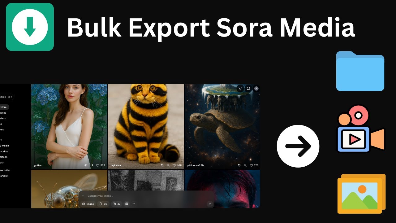 How to bulk export Sora images and Videos?