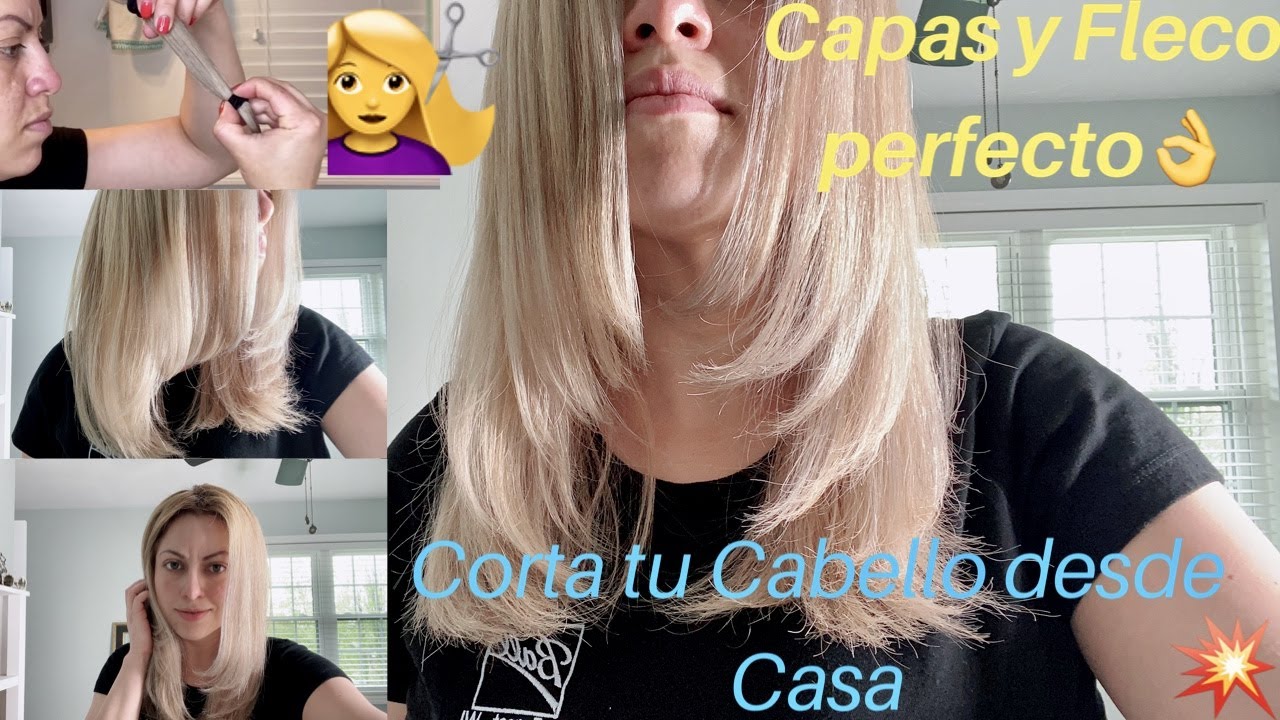 COMO CORTARSE EL PELO SOLA/ CAPAS LARGAS Y FLECO💇‍♀️