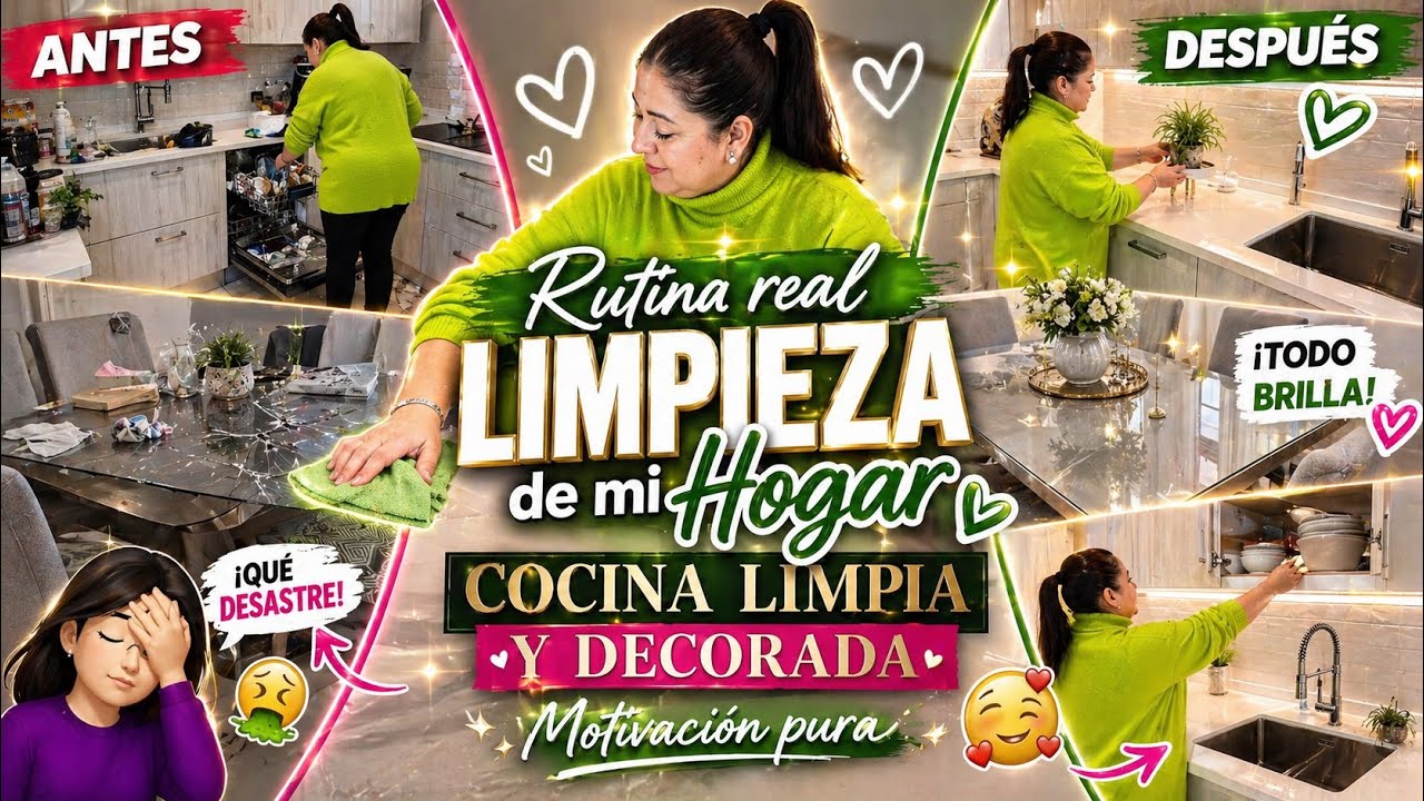 Rutina real: limpieza de mi hogar y decoración //Mi mesa ,qué desastre!! 😱
