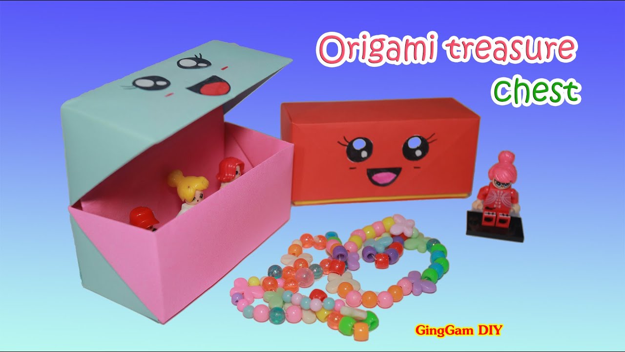 Origami treasure chest - พับกล่องหีบใส่ของน่ารักๆ