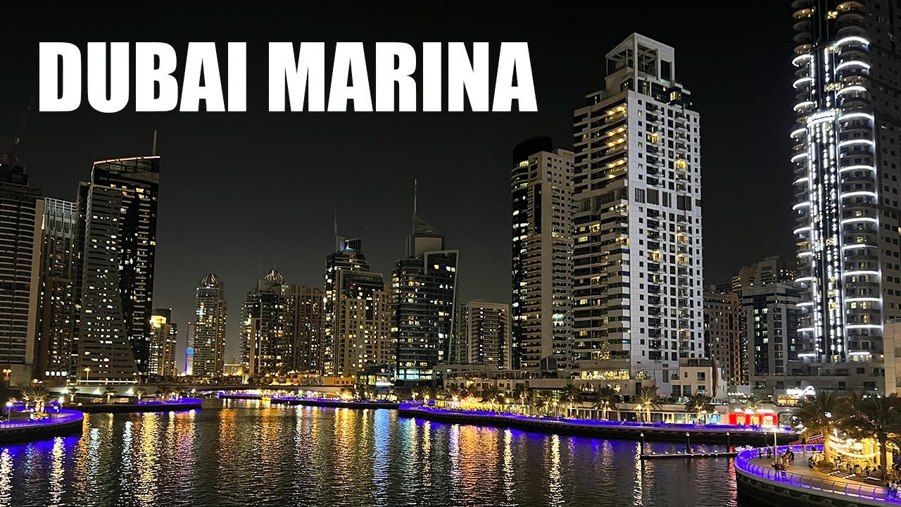 4K Walk Dubai Marina Walk Night Walking Tour 🇦🇪 Dubai UAE