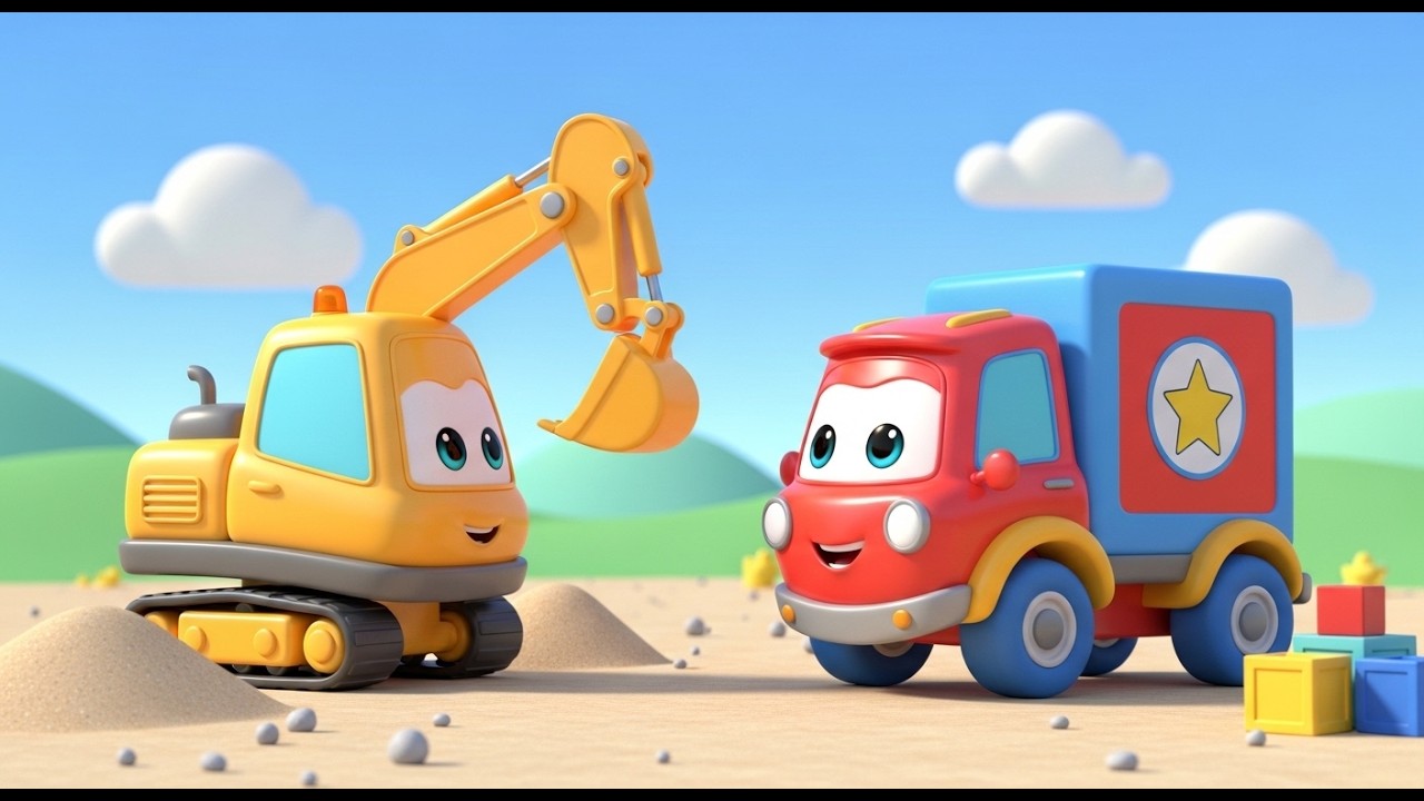 Toy Truck Excavator 🚜 vs Delivery Truck 🚚 | Big Power Challenge for Toddlers & Preschoolers