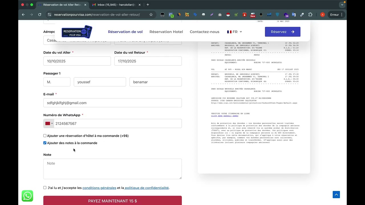 💡 Comment j'ai réservé une réservation vol pour demande visa  | Guide étape par étape