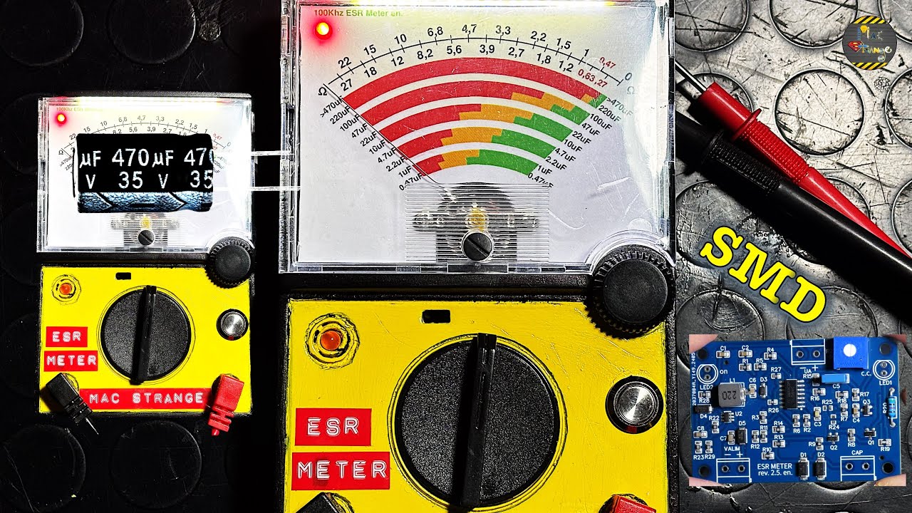TESTER ANALOGICO CONDENSATORI ESR METER 0,47uF - 470 uF 100Hz con scheda SMD