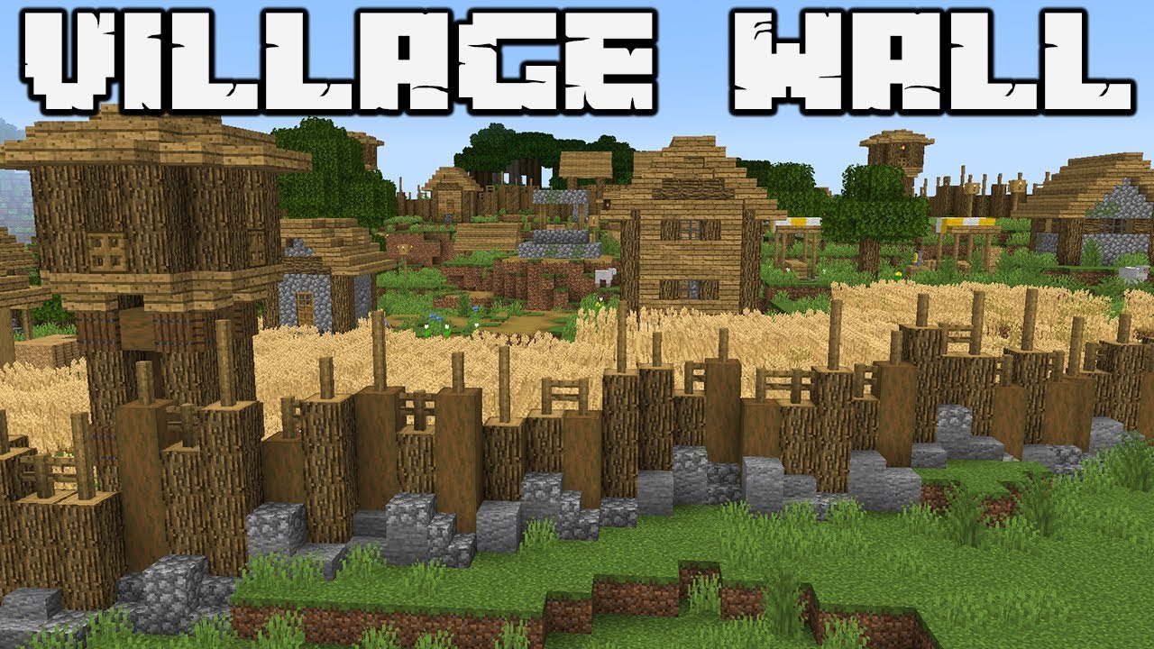 How to defend against a Pillager Raid : PLAINS VILLAGE WALL : MINECRAFT 1.14