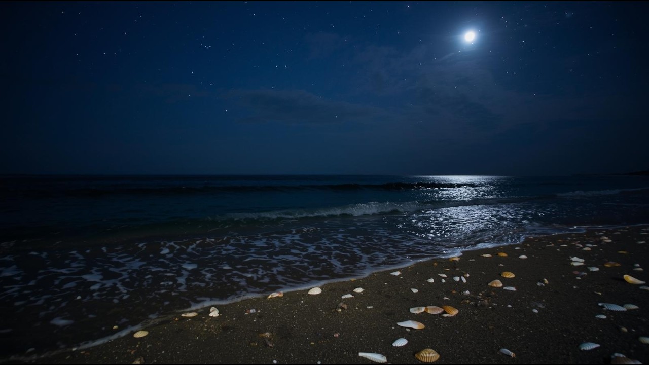 Ocean Waves for Sleep • 8 Hours • Night Beach Sounds (No Music)