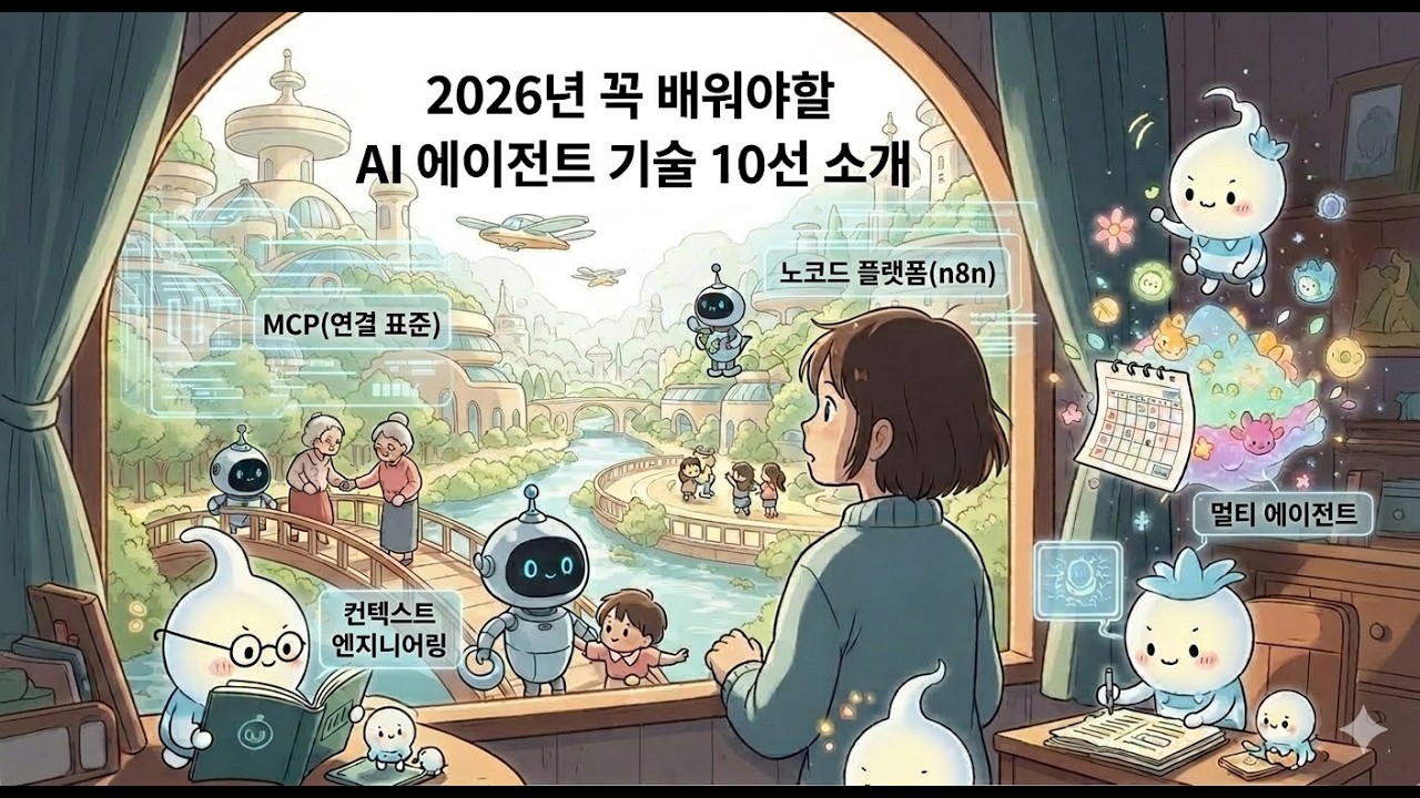 2026년 꼭 배워야할 AI 에이전트 기술 10선 소개