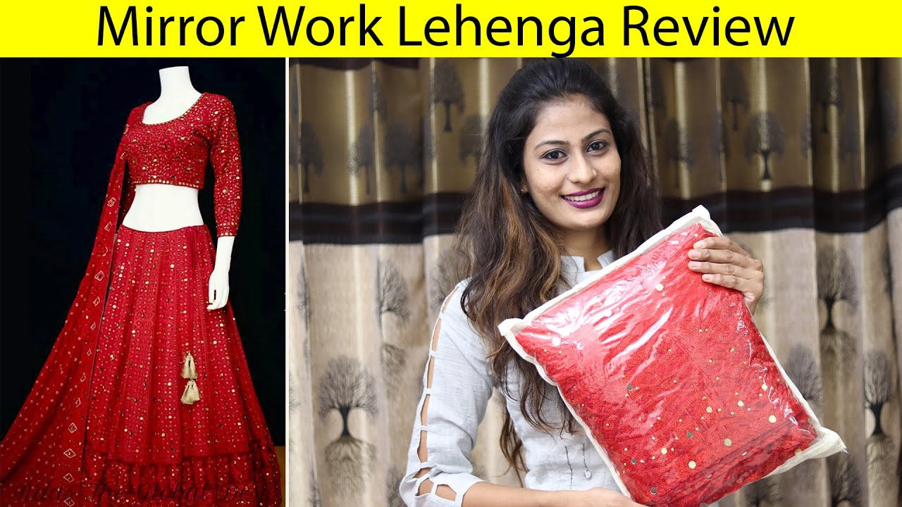 Mirror work lehenga review / Partywear lehenga haul /Online shopping review / Fashion india