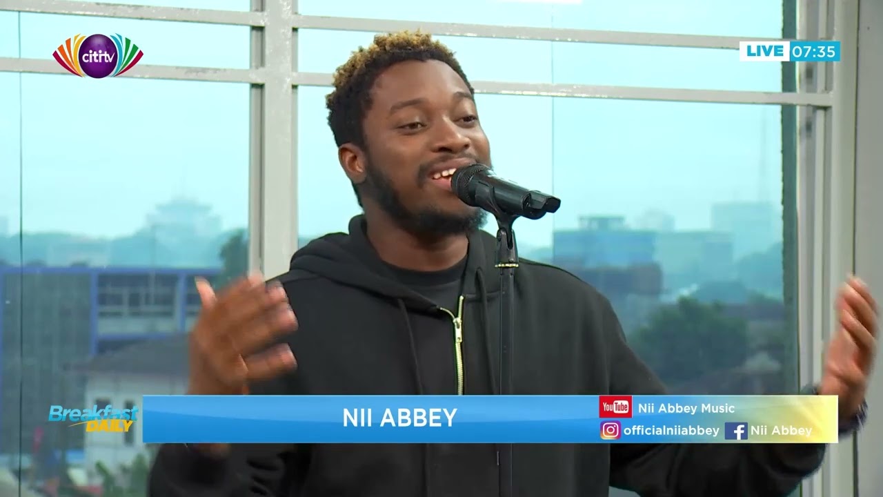Nii Abbey performs on Breakfast Daily
