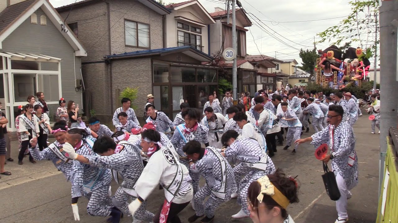 【土崎港祭り2025】③穀保町を出発する御幸曳山