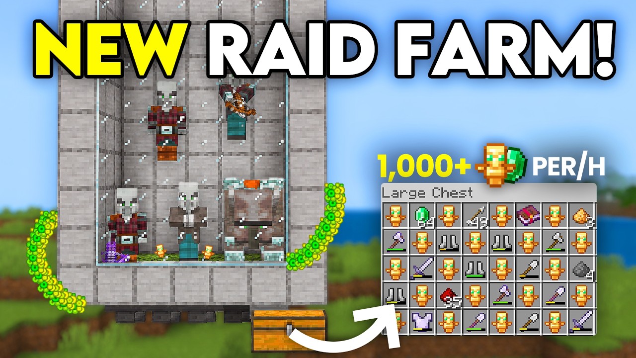NEW EASIEST RAID FARM in Minecraft Bedrock 26.4+!