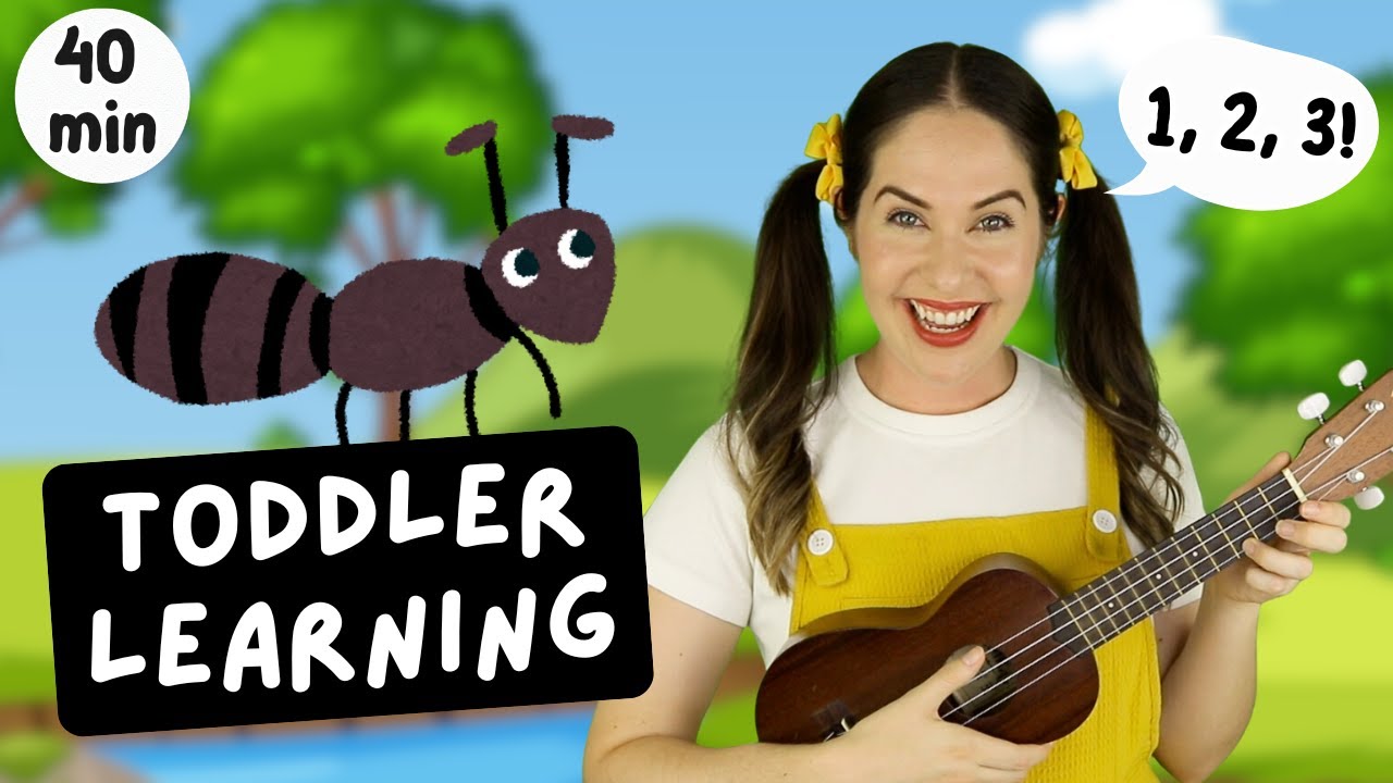 Toddler Learning - Ants Go Marching + more! 🐜  | Learn counting, bugs, high + low sounds & phonics