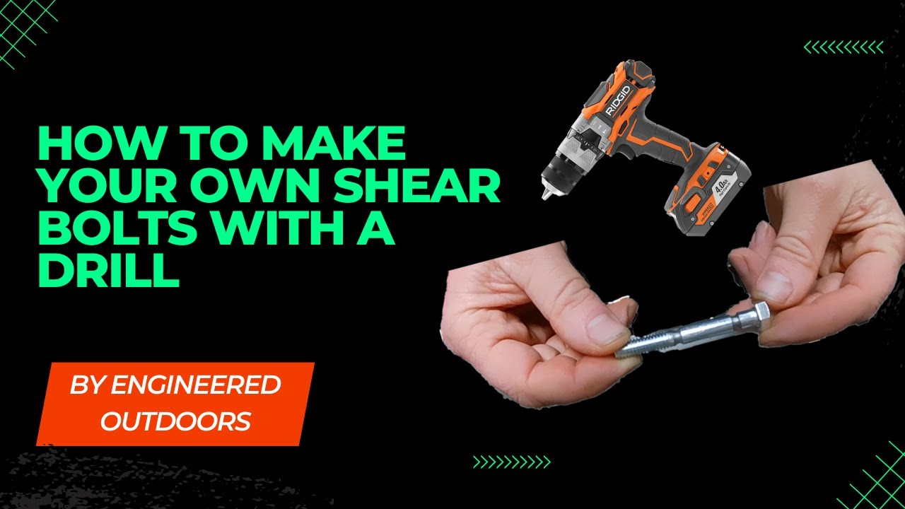 How to make your own shear bolts with a drill.