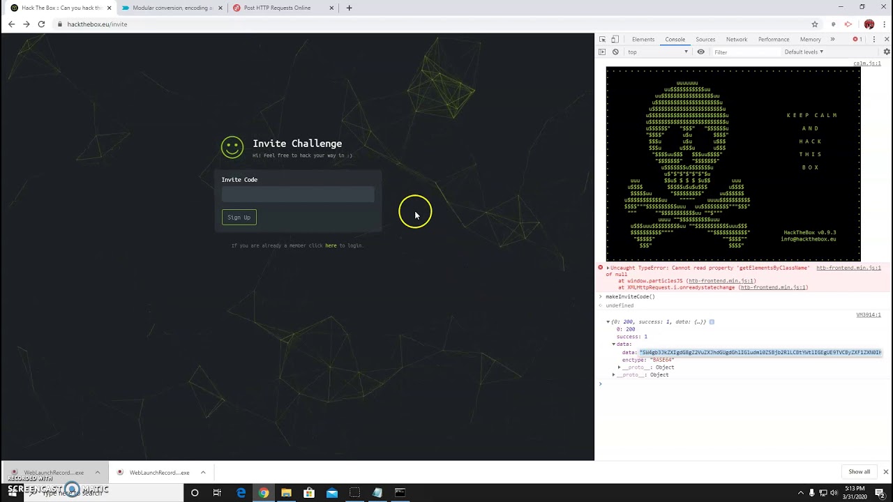Hack The Box: How to get invite code