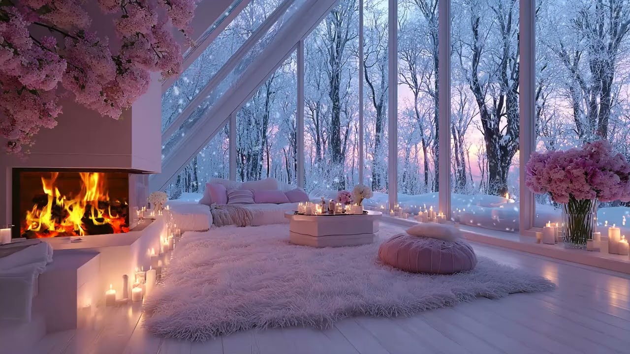 🔥🎼 Quiet Piano Fireplace Lounge | Soft Piano Sounds & Warm Fire | Study Calm Focus Relax