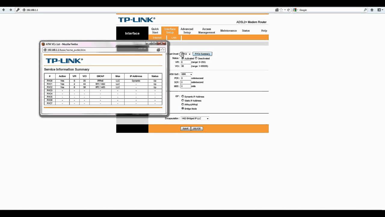 Настройка ADSL2 2  маршрутизатора TP Link TD 8840T PPPoE IPTV STB