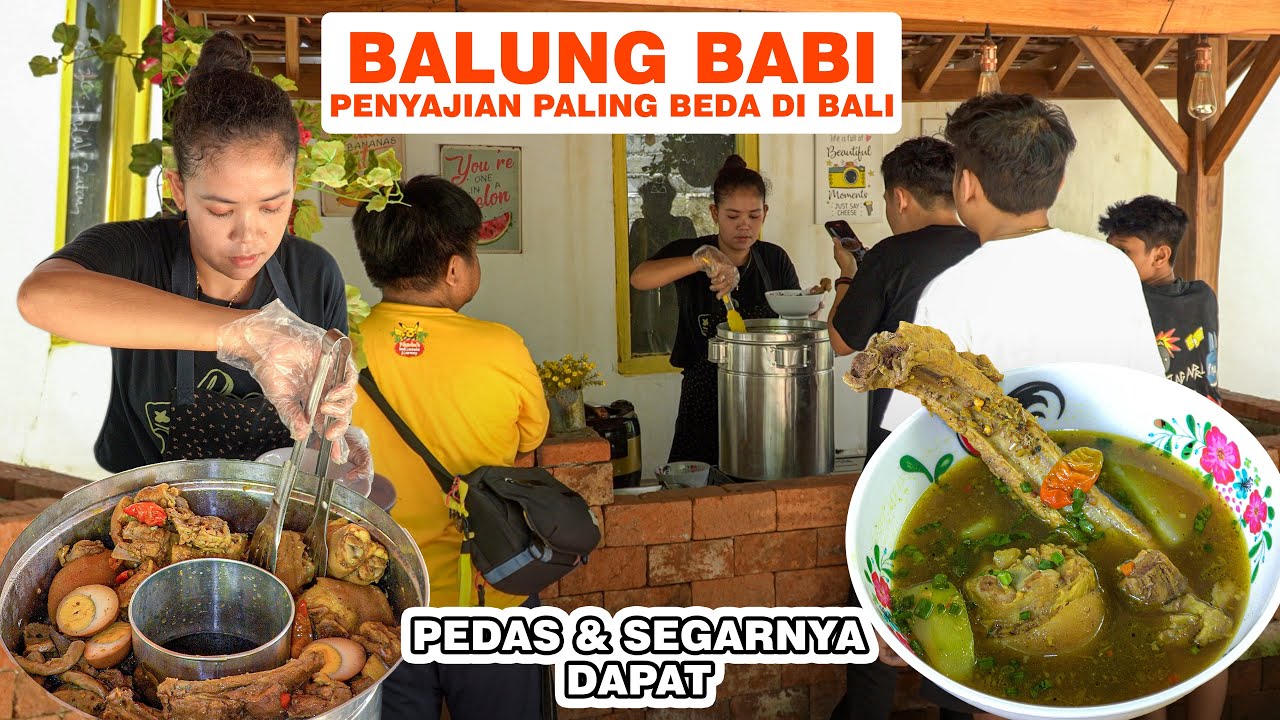 BALUNG BABI PALING BEDA DI BALI 😍 BALUNG KIKIL DAN IGA BABI - WARUNG BIYANG LALA