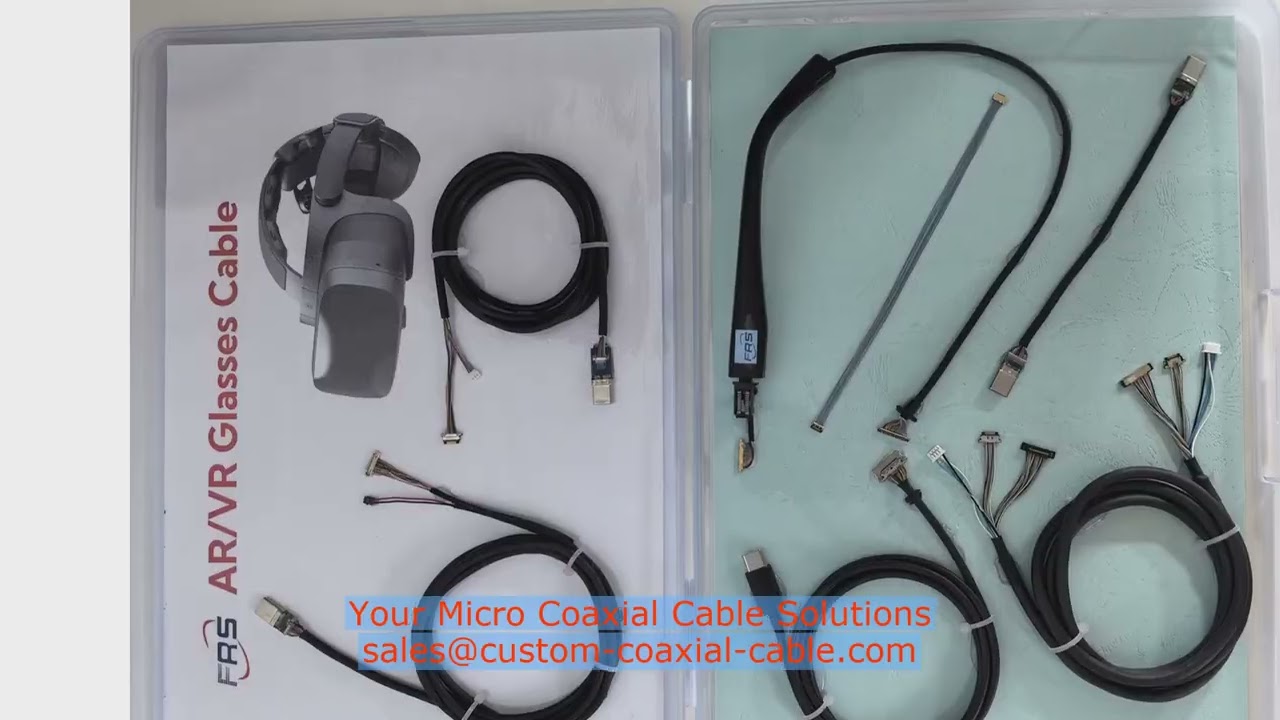 30 pin micro-coax cable manufacturer for AR VR headset Custom Hybrid Coaxial Cable LC Multimode Fibe