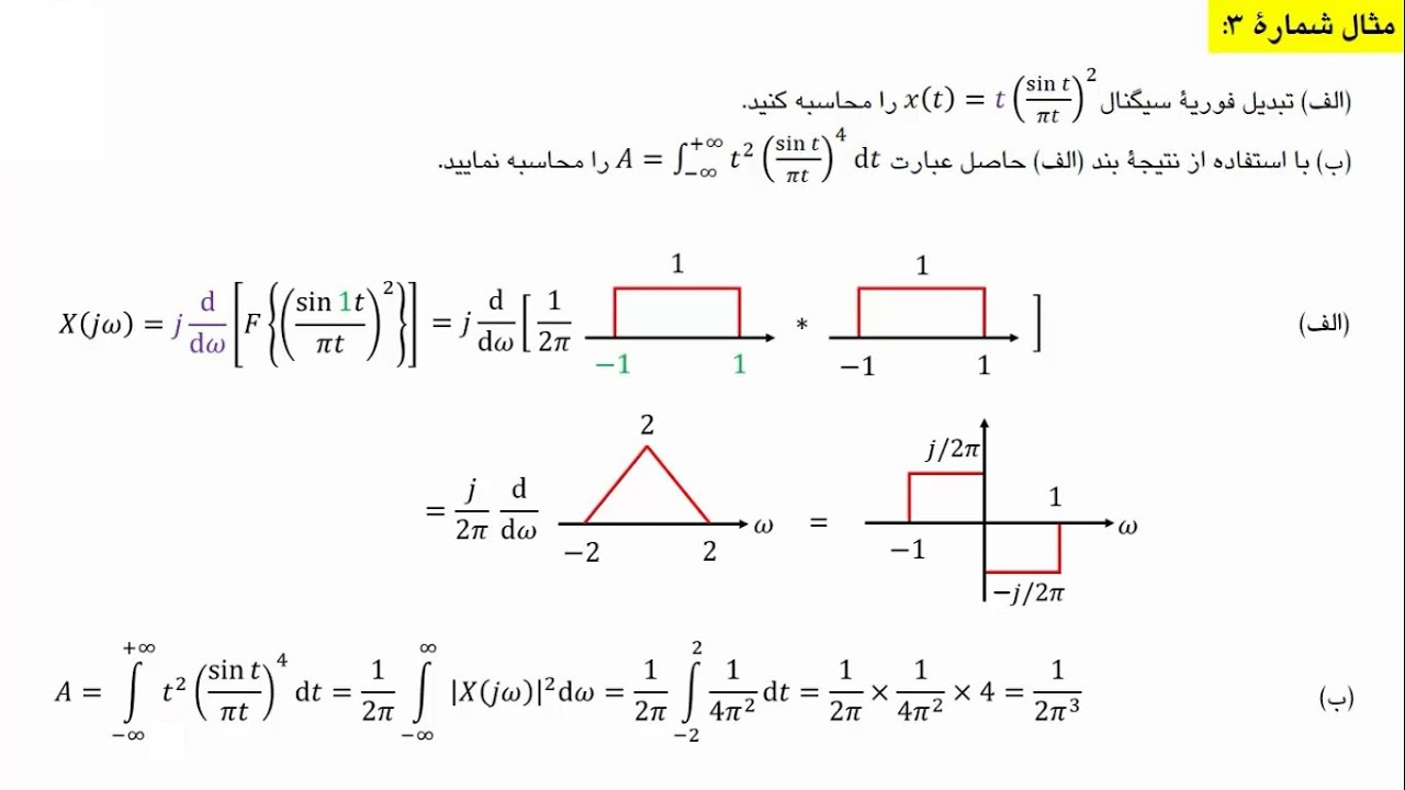 سیگنالها و سیستمها، درس 24، خواص تبدیل فوریه ی سیگنالهای زمان پیوسته و ترفندهای محاسبه سریع