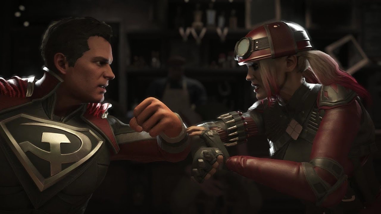 Injustice 2: Супермен против Харли Квинн — все вступления и концовки, диалоги в стычках, суперприёмы