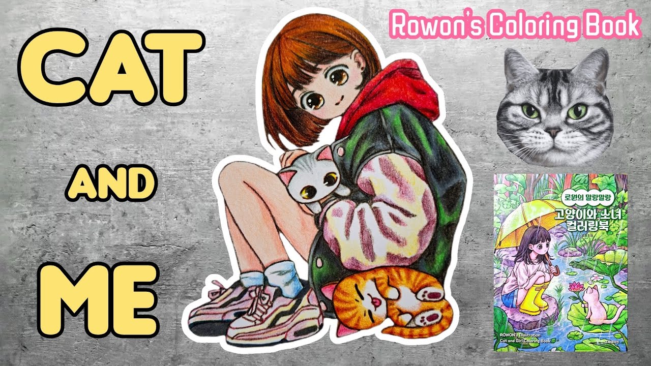 Coloring Cat and Me 🐈‍⬛🐈 Rowon's Coloring Book 