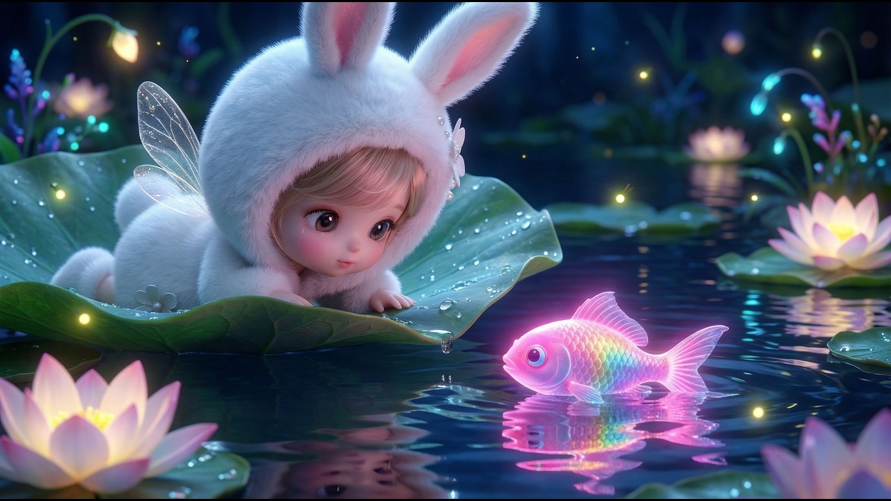 Mimi, Bubu & Nono’s Magical Midnight Drift 🌙 Floating Lily Pads & Neon Fish 🐟 EP.21