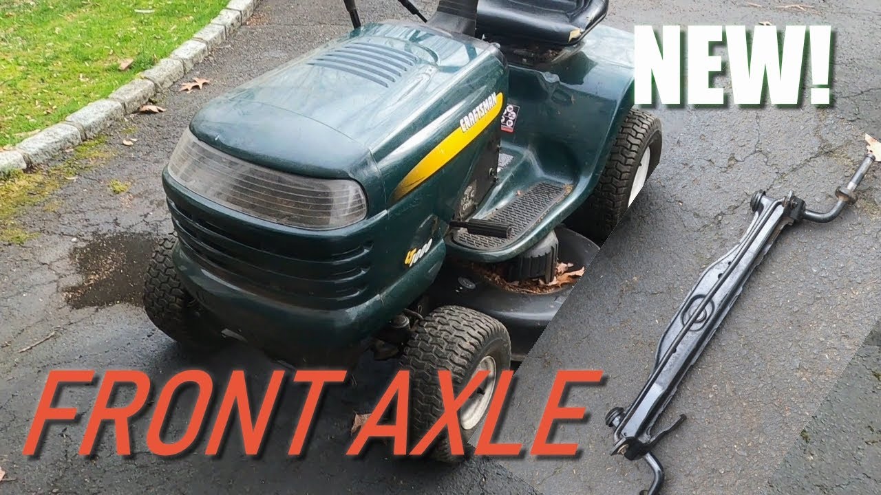 Replacing the front axle of a Craftsman LT1000 riding mower