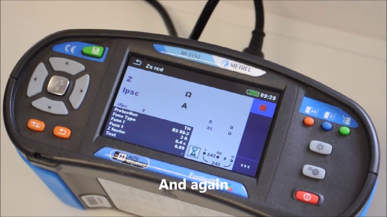 Earth loop impedance testing with Metrel
