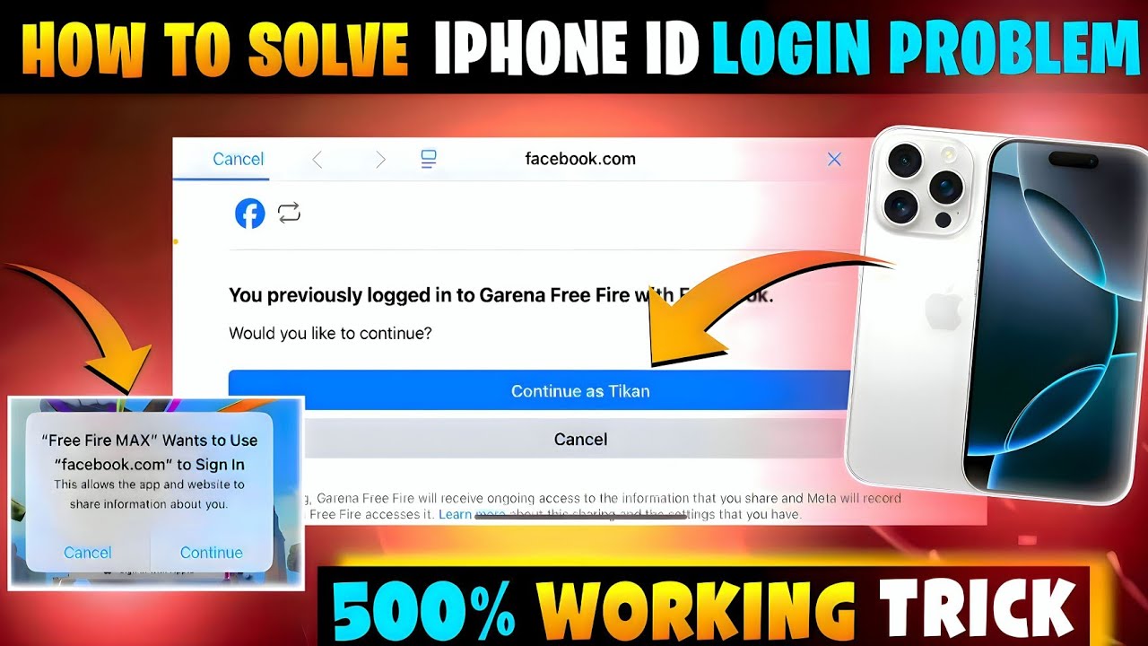 Как войти во второй аккаунт Facebook в Free Fire на iPhone | Как войти во второй аккаунт Facebook...