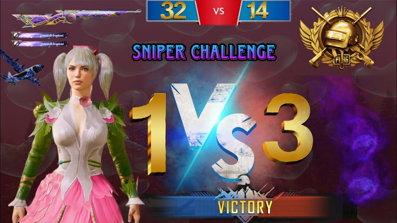 #viral BGMI Sniper Challenge 1v3 Sniper Battle BGMI M24 Challenge #trendingvideo #SniperGameplay❤️‍🔥